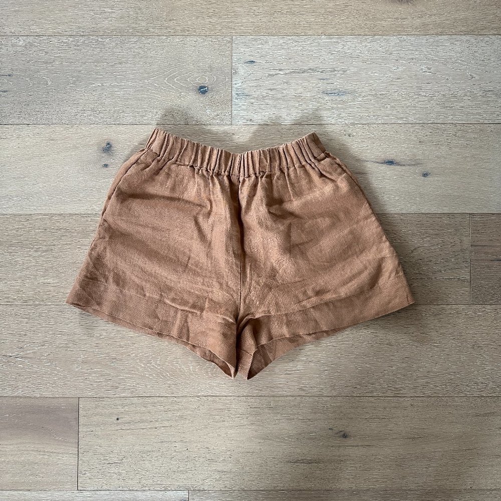 Nicole Purdy Linen Shorts - Clay - Medium